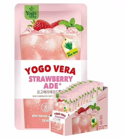 БЕЗАЛКОГОЛЬНЫЙ НЕГАЗИРОВАННЫЙ НАПИТОК YOGOVERA СО ВКУСОМ КЛУБНИКИ В ПАКЕТЕ, 230 г