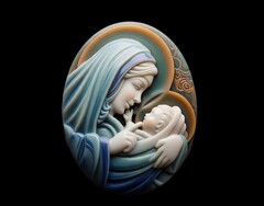 Силиконовый молд Камея Мать и дитя