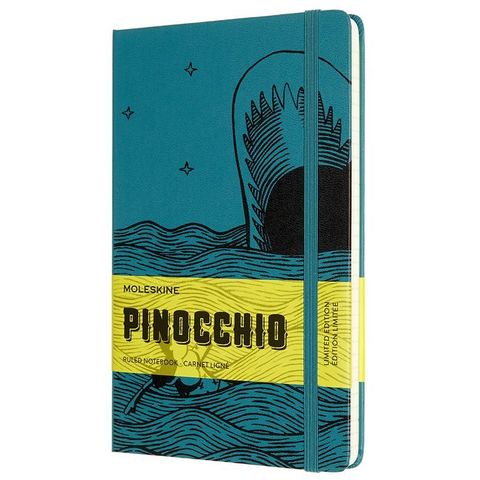 Блокнот Moleskine LE PINOCCHIO The Dogfish (LEPIQP060B) 130х210 мм, 240 стр. в линейку, темно-зеленый/черный