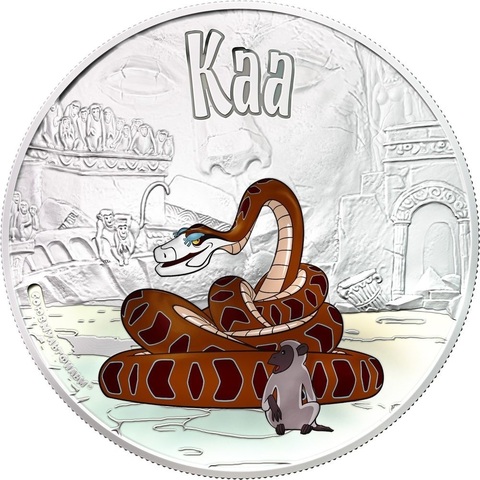 Острова Кука 2011, 5 долларов, серебро. Союзмультфильм, Маугли, Каа