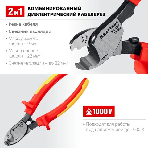 KRAFTOOL KS-16V d 9мм 160мм, Кабелерез (23333-16V)