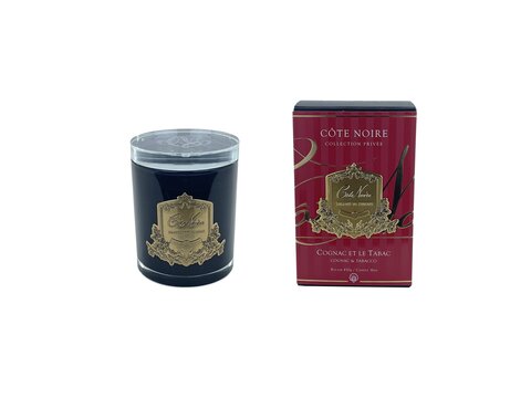 Свеча 450гр Cote Noire Cognac Et Le Tabac черно-золотая