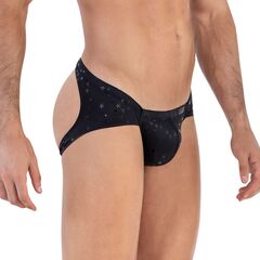 Черные трусы-джоки со звездочками Illusion Jockstrap - 