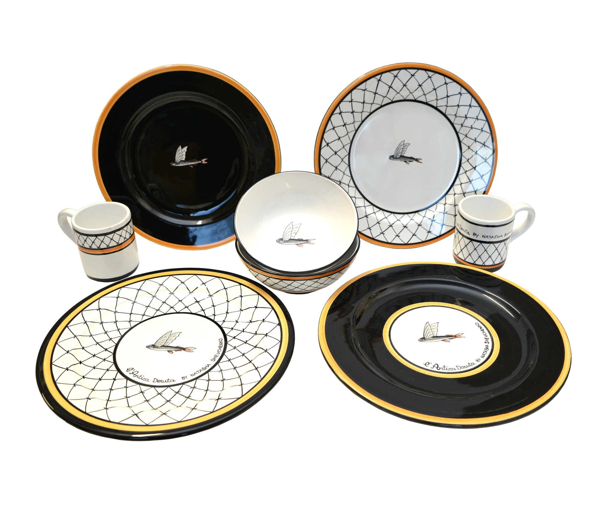 Set of plates Flying Fish collection, 4 pc.