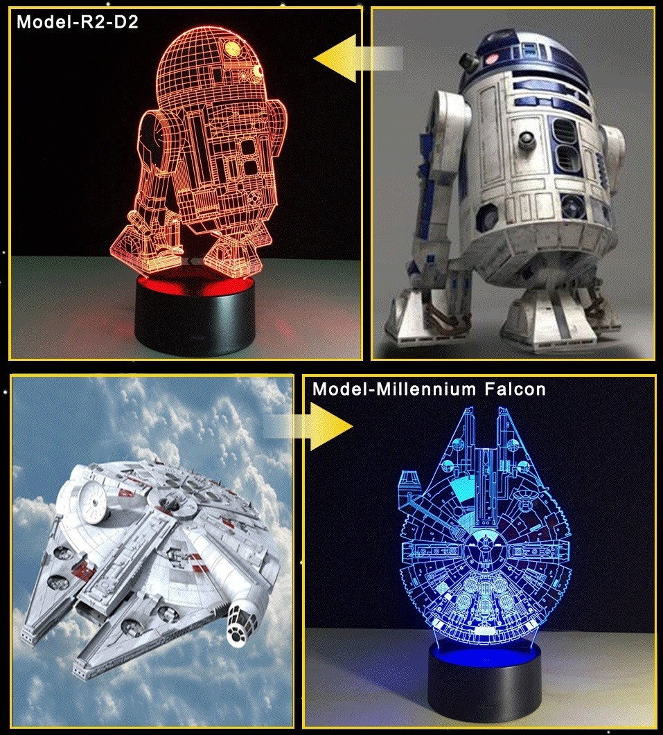 3D светильник Звездные войны — 3D light Star Wars