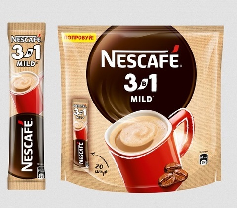 Растворимый кофе Nesсafe 3 в 1 Mild