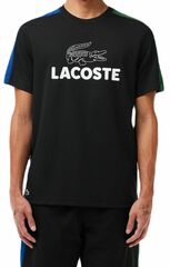 Теннисная футболка Lacoste Ultra-Dry Printed Colour-Block Tennis T-Shirt - black/blue/green
