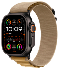Apple Watch Ultra 2 GPS + Cellular, 49 мм, корпус из черного титана, ремешок Alpine цвета "загар", размер M