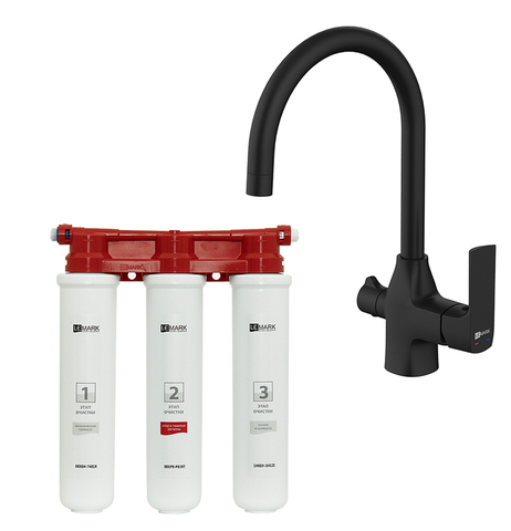 Lemark LM7261BL085 Комплект Lemark: Смеситель LM7261BL для кухни + Фильтр BASIC для очистки воды от хлора и вредных при
