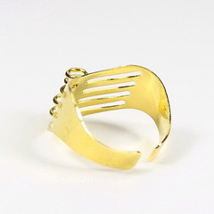 Основа для кольца с петельками (5 петелек) (цвет - золото)