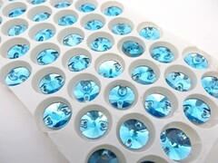 Стразы пришивные стекло Crystal риволи, Ø 10 мм