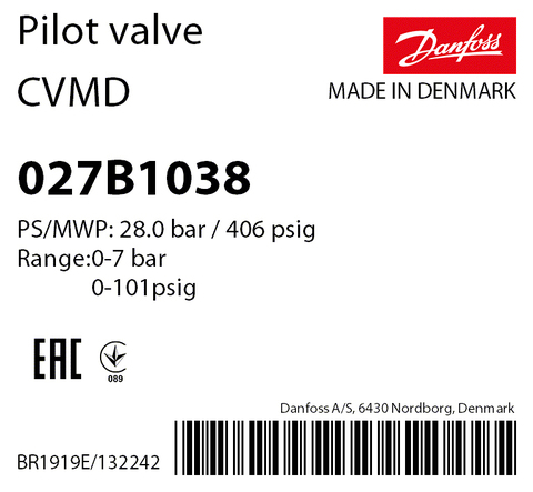 Клапан постоянного давления Danfoss CVMD 027B1038