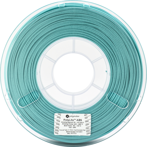 Пластик для 3D-принтера PolyMaker PolyLite ABS, 1.75 мм, 1 кг, Бирюзовый