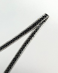 Тесьма на основе силиконовой ленты, цвет: серебристо-чёрный, 10мм
