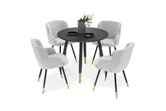 Обеденная группа S-145 каменный уголь / серое облако / черный муар / золото