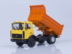 MAZ-5551 tipper later cabin 1988 high body yellow-orange AutoHistory 1:43