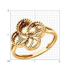 Кольцо Trendi GOLD клевер из золота 585 пробы с алмазными гранями
