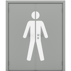 Купить Влагостойкая двустворчатая дверь серая глухая MAN