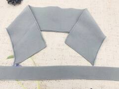 Комплект воротник ш. 8 см д. 43 см + подвяз ш. 3 см д. 98 см, серый