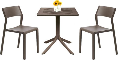 Комплект пластиковой мебели Nardi Clip 70 Trill Bistrot, табак