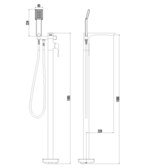 Смеситель для ванны напольный LEMARK UNIT – LM4544C