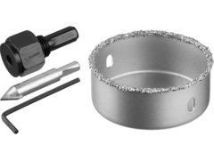 ЗУБР 32 мм, L 25 мм, карбид вольфрама, коронка-чашка с державкой и сверлом, Профессионал (33360-032)