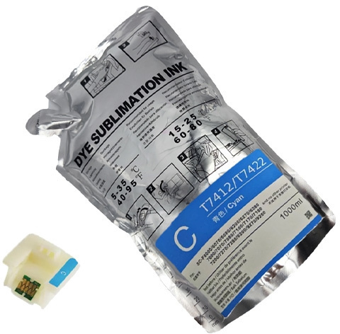 Картридж струйный Cactus CS-EPT7412 T7412 голубой (1100мл) для Epson SureColor SC-F6000, 6200, 7000