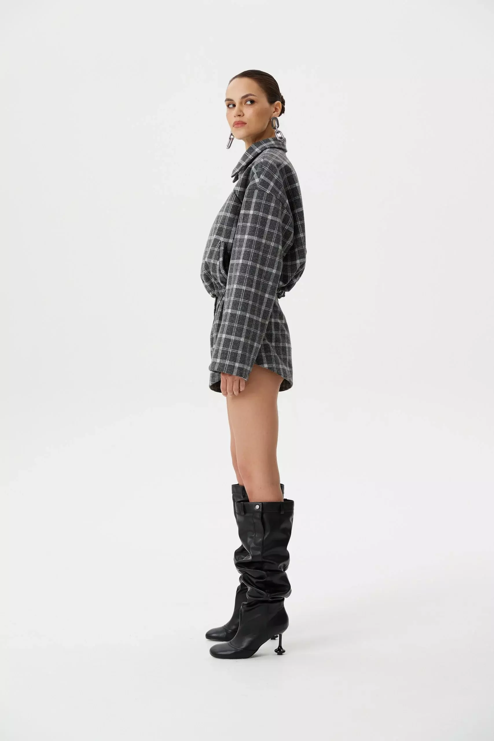 Мини-шорты Check, Серый