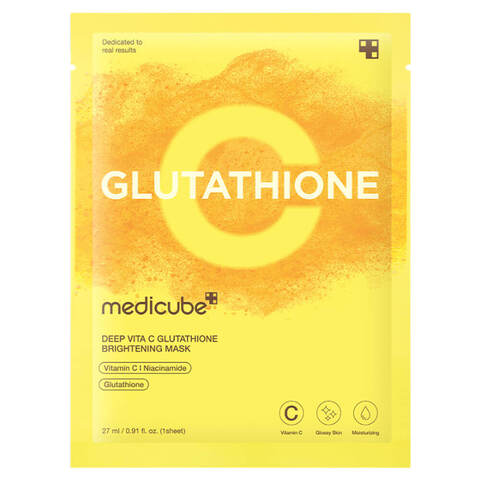 Medicube Deep Vita C Glutathione Brightening Mask, Тканевая маска с глутатионом для ровного тона с глутатионом, 27 гр