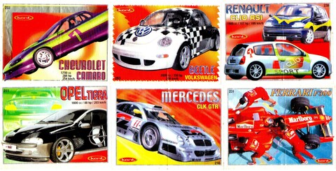 Вкладыш KENT Кент - редкие (набор 6 штук) - № 211, 216, 231, 233, 238, 263