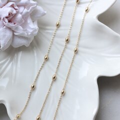 УЦЕНКА!!! Цепочка с бусинами, звено 1,8*1,1 мм, позолота. 17 см У230