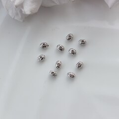 Бусина разделитель (спейсер) фриформ, 4,5*3 мм, родий, 10 штук. Р063