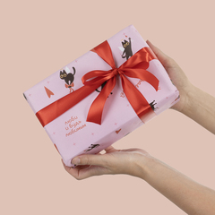 Упаковочная бумага, Амуры Ля-Муры, Котики, Розовый, 0,7*1 м, 5 листов