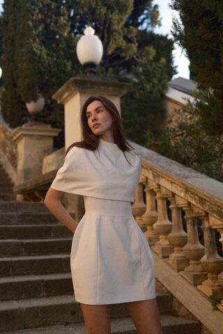 Платье с кейпом Люси ПУДРА