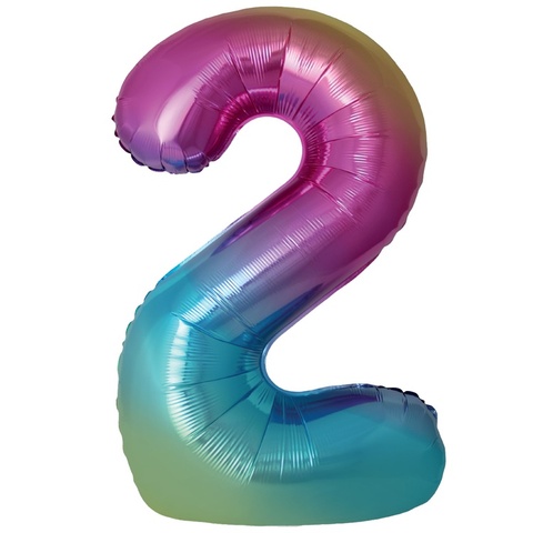 Цифры радужные градиент слим, 102 см