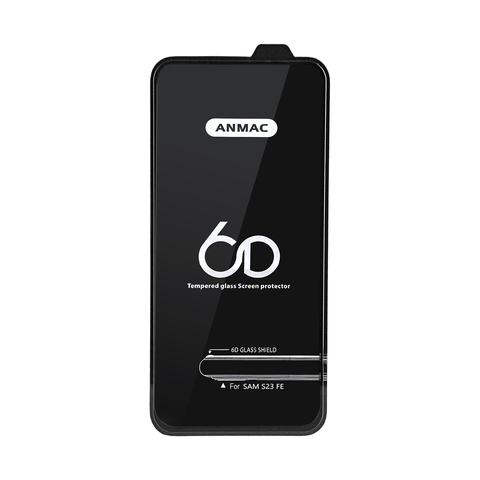 Защитное стекло 6D на весь экран ANMAC для Samsung Galaxy S23 FE (Черная рамка)