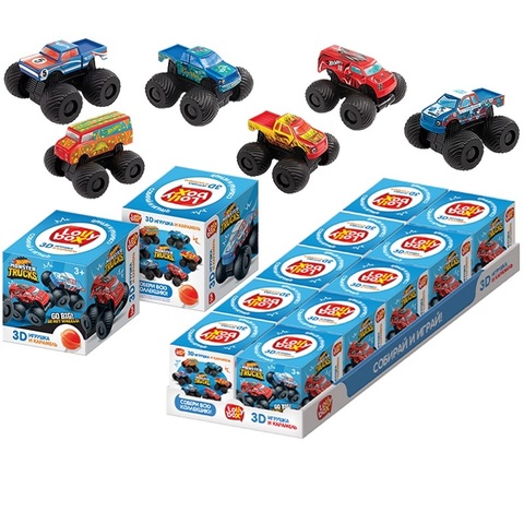 LOLLY BOX HOT WHEELS 2 Карамель на палочке с игрушкой в коробочке 1кор*12бл*10шт, 11,4г.