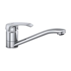 Смеситель СЛАВЕН СЛ-ОД-К21 серия Город для мойки, однорычажный, картридж 40мм, цанга/гайка, гибкая подводка 50мм, длинный излив