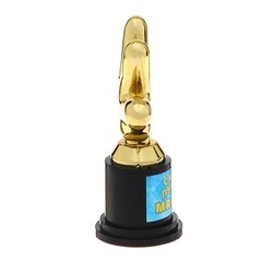 Кубок наградный «Самый лучший мальчик» пластик, золото, 6,5 х 10,5 х 4 см.