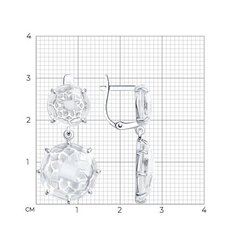 92022601 - Серьги из серебра с подвесками из горного хрусталя