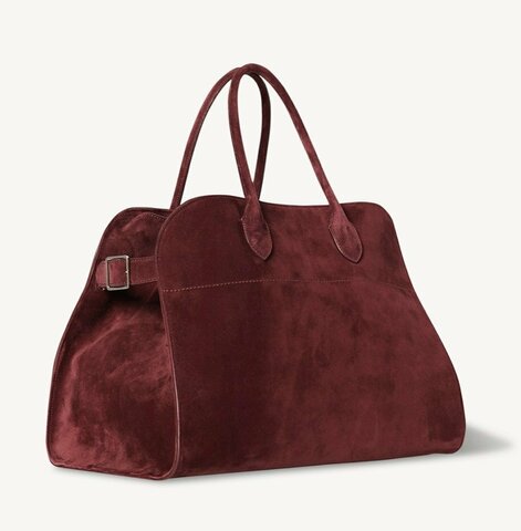 Замшевая сумка-тоут The Row Margaux, бордовый