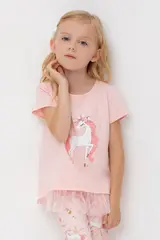 фуфайка  для девочки  КР 302657/розовый кварц к532
