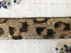 Тесьма "Пайетки на сетке",  ш.3,7 см.