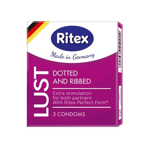 Рифленые презервативы RITEX LUST с пупырышками - 3 шт. - RITEX RITEX LUST № 3