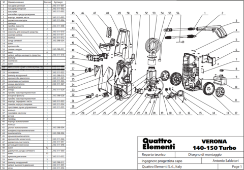 Кожух QUATTRO ELEMENTI VERONA 140/150 Turbo двигателя (242-311-027)