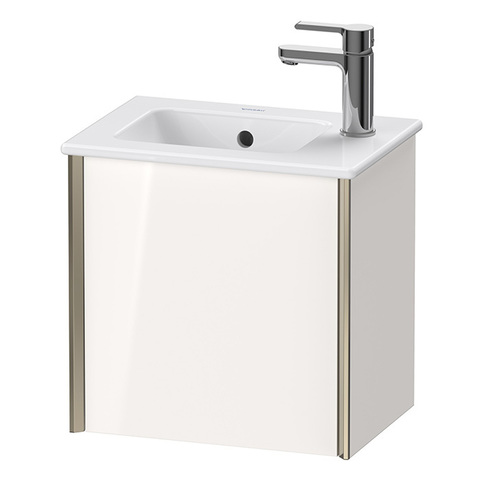 Duravit XViu Тумба подвесная 557x510x420мм, для раковины #072343, 1 дверь, (петли слева), цвет: белый глянцевый/champagne matt XV4024LB122