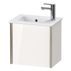 Duravit XViu Тумба подвесная 557x510x420мм, для раковины #072343, 1 дверь, (петли слева), цвет: белый глянцевый/champagne matt XV4024LB122 фото