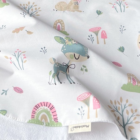 Непромокаемая пеленка "Оленята петроль"