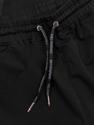 Спортивные штаны «Великоросс» чёрного цвета. Лёгкий футер / Распродажа