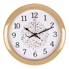 Часы настенные РУБИН  2323-001  круг d=23см, корпус бежевый  "Цветочки"